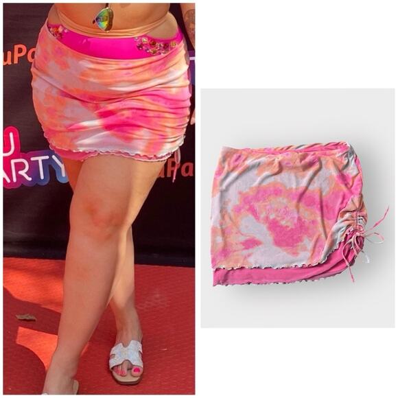 NEW Wild Fable tie dye mesh layered mini skirt XXL - Picture 1 of 6
